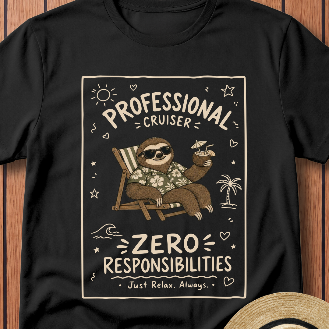 Professional Cruiser Sloth T-Shirt