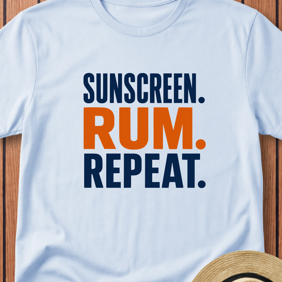 Sunscreen Rum Repeat T-Shirt