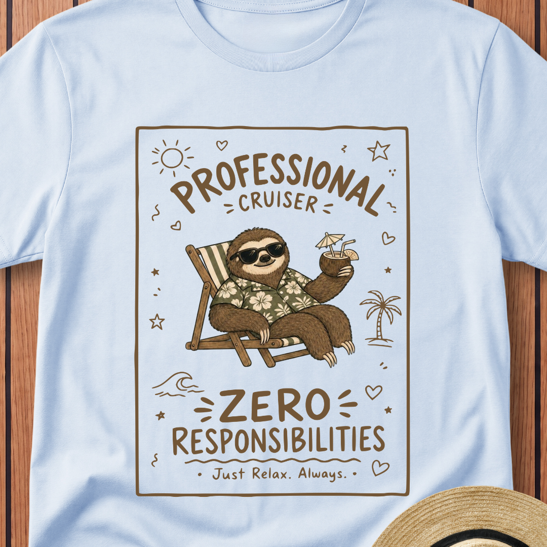 Professional Cruiser Sloth T-Shirt