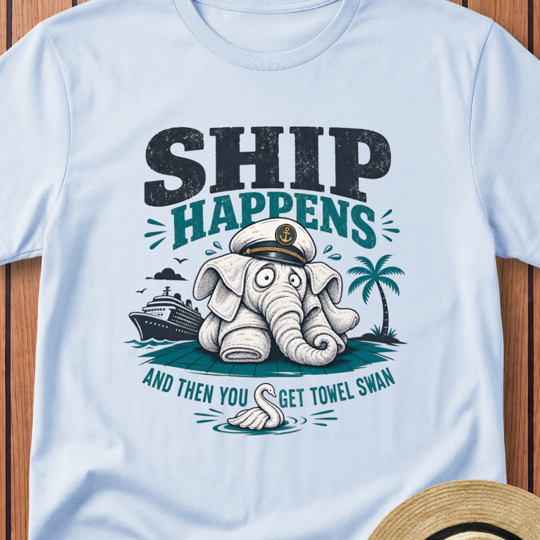 Ship Happens Towel Swan T-Shirt