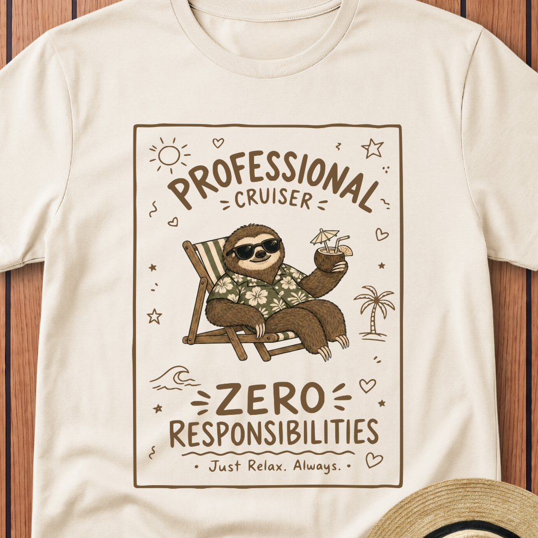 Professional Cruiser Sloth T-Shirt