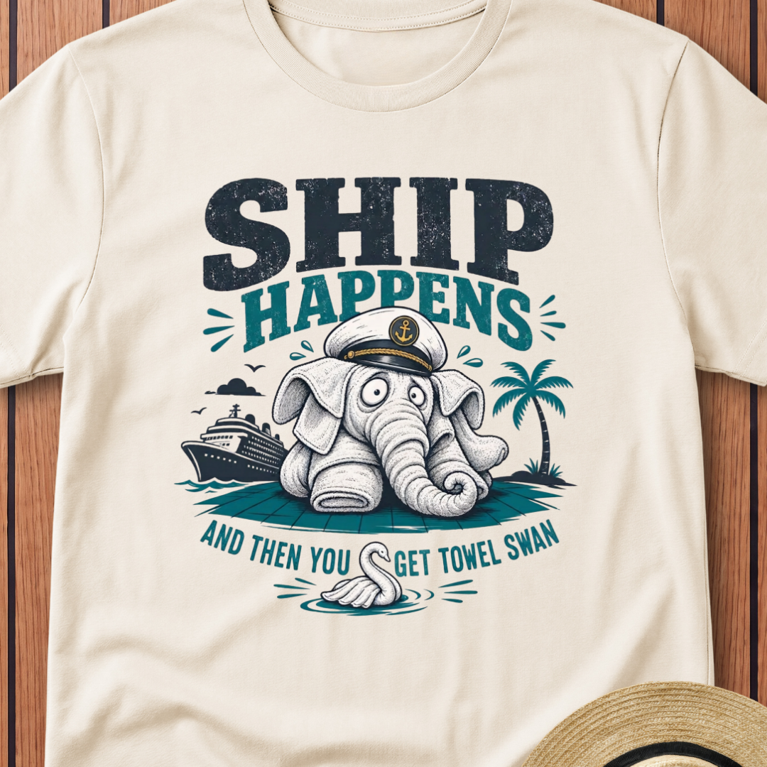 Ship Happens Towel Swan T-Shirt