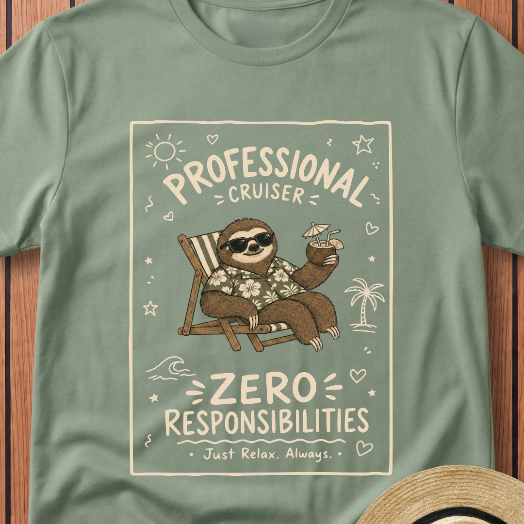 Professional Cruiser Sloth T-Shirt