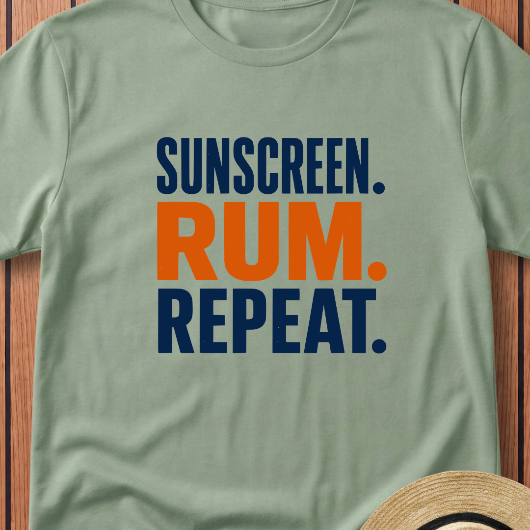 Sunscreen Rum Repeat T-Shirt