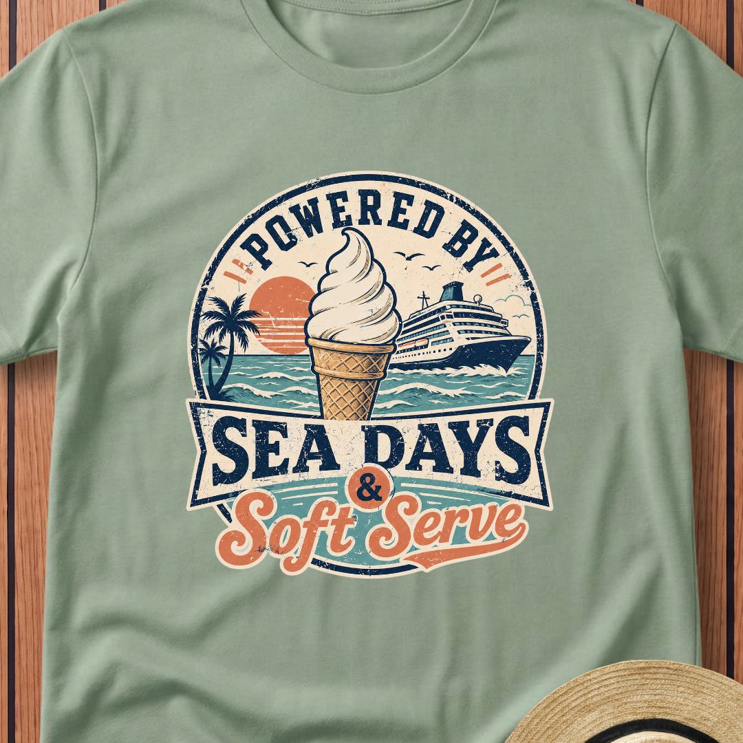 Powered By Sea Days and Soft Serve T-Shirt