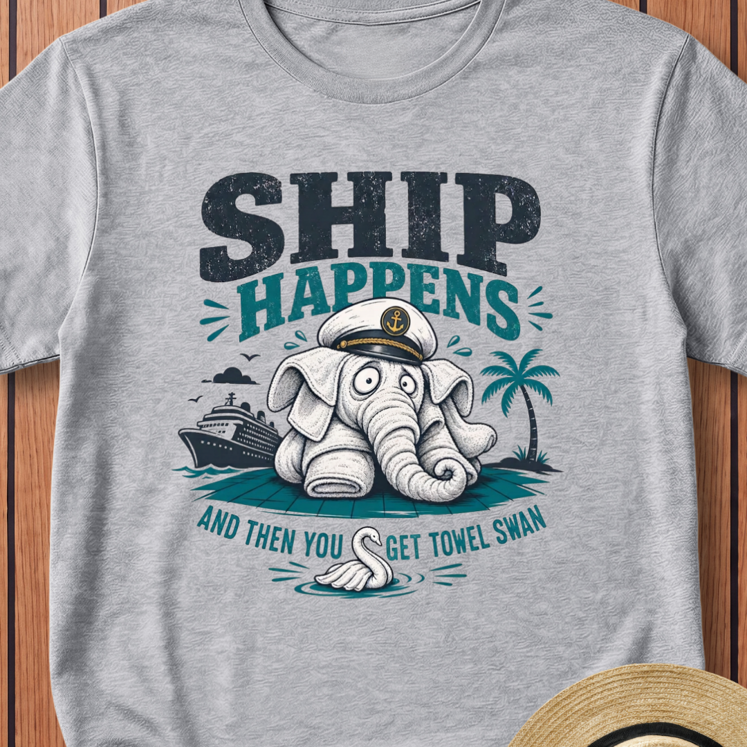 Ship Happens Towel Swan T-Shirt