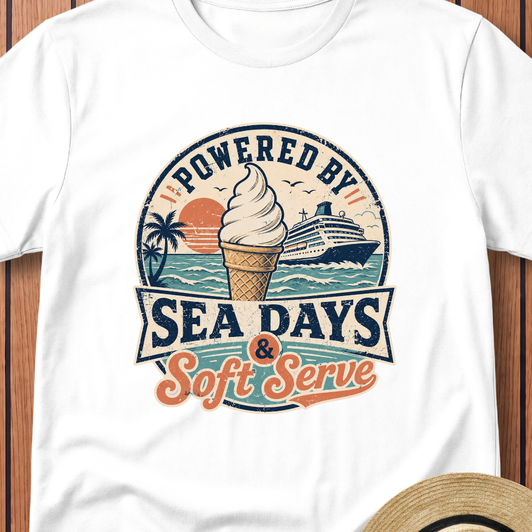 Powered By Sea Days and Soft Serve T-Shirt