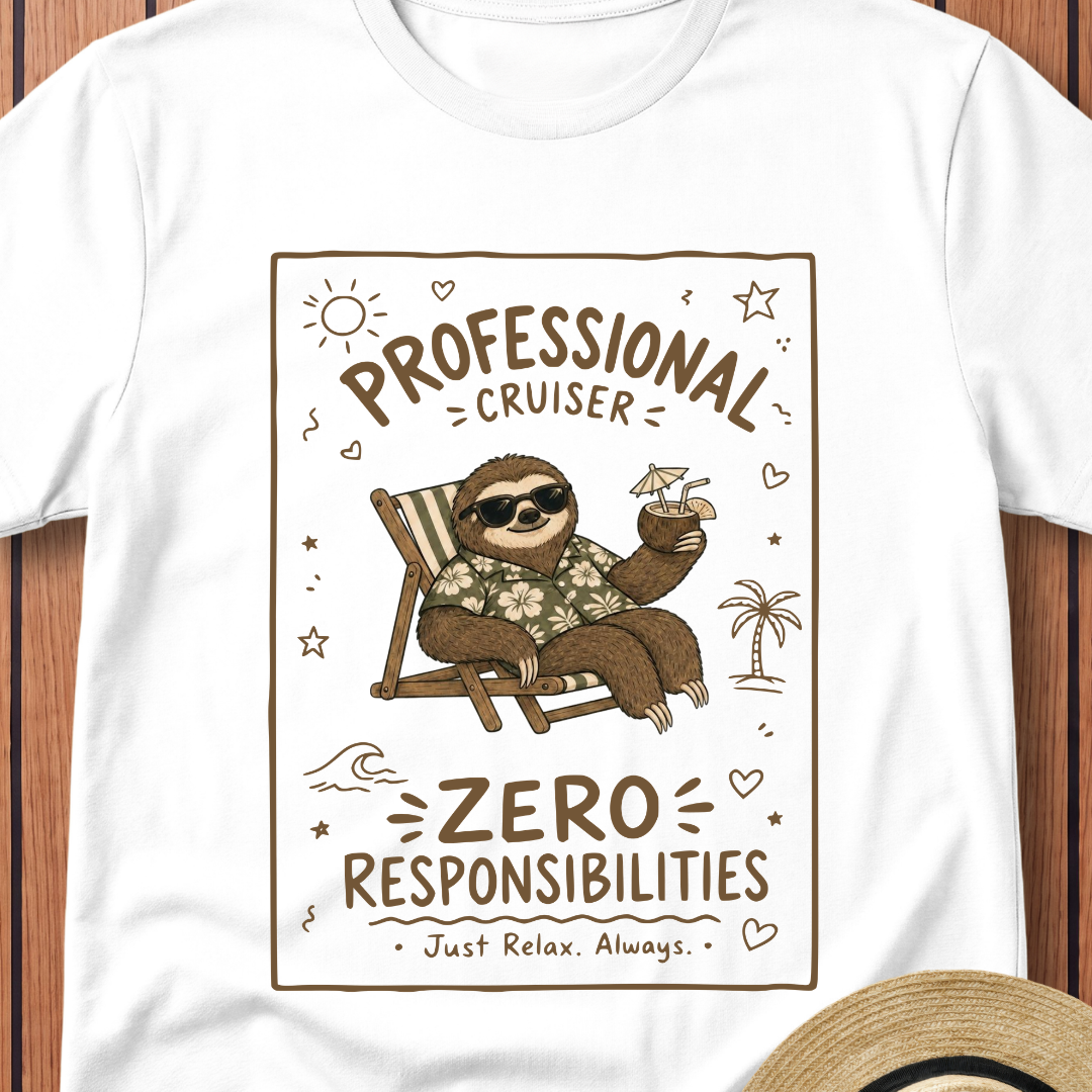Professional Cruiser Sloth T-Shirt